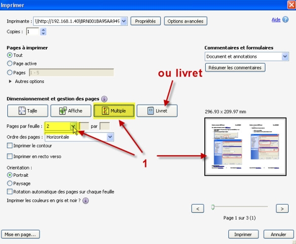 Imprimer un livret